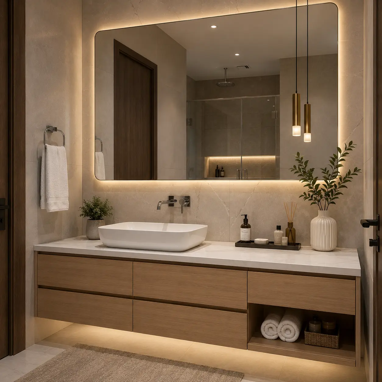 Steel bathroom vanity